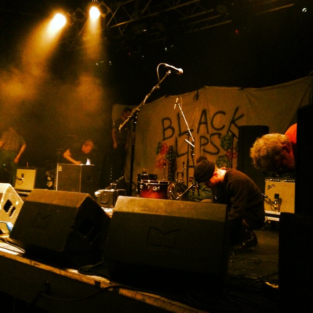black lips setting up stage