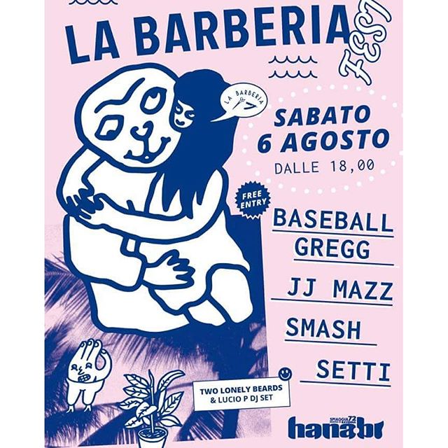 La Barberia Fest tomorrow at HANA-BI with jj mazz, Baseball Gregg, Smash and Setti, don't miss it!artwork by @makkinoso