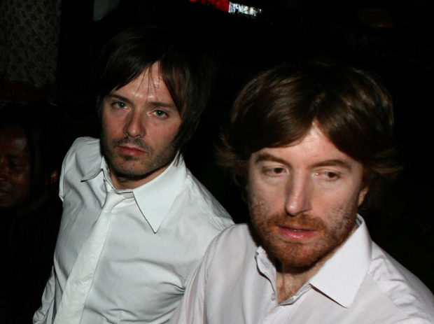 INDIO, CA - APRIL 29:  Musicians Jean-Benoit Dunckel and Nicolas Godin of Air during day 3 of the Coachella Music Festival held at the Empire Polo Field on April 29, 2007 in Indio, California.  (Photo by Frazer Harrison/Getty Images)