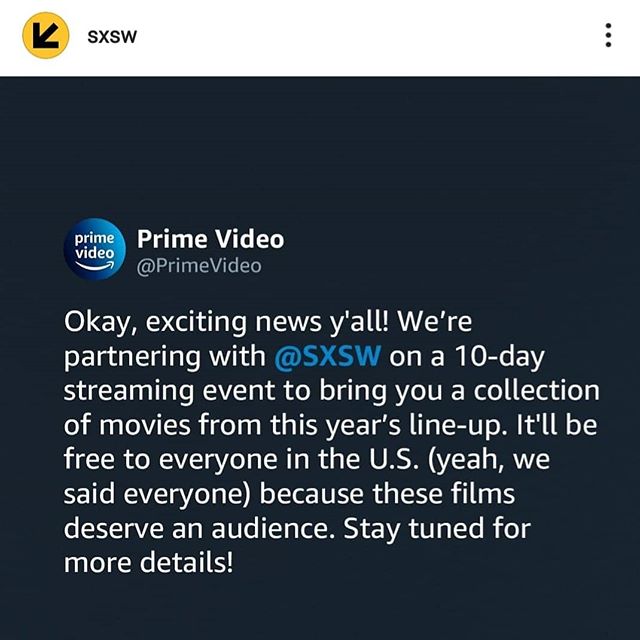 @sxsw  video soon on @amazonprimevideo